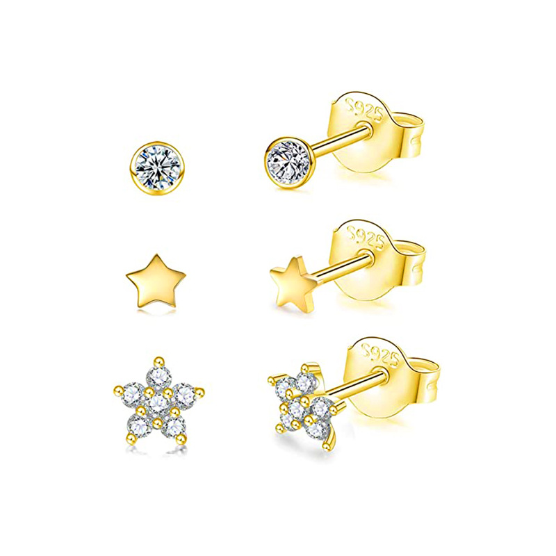 925 silver star earrings