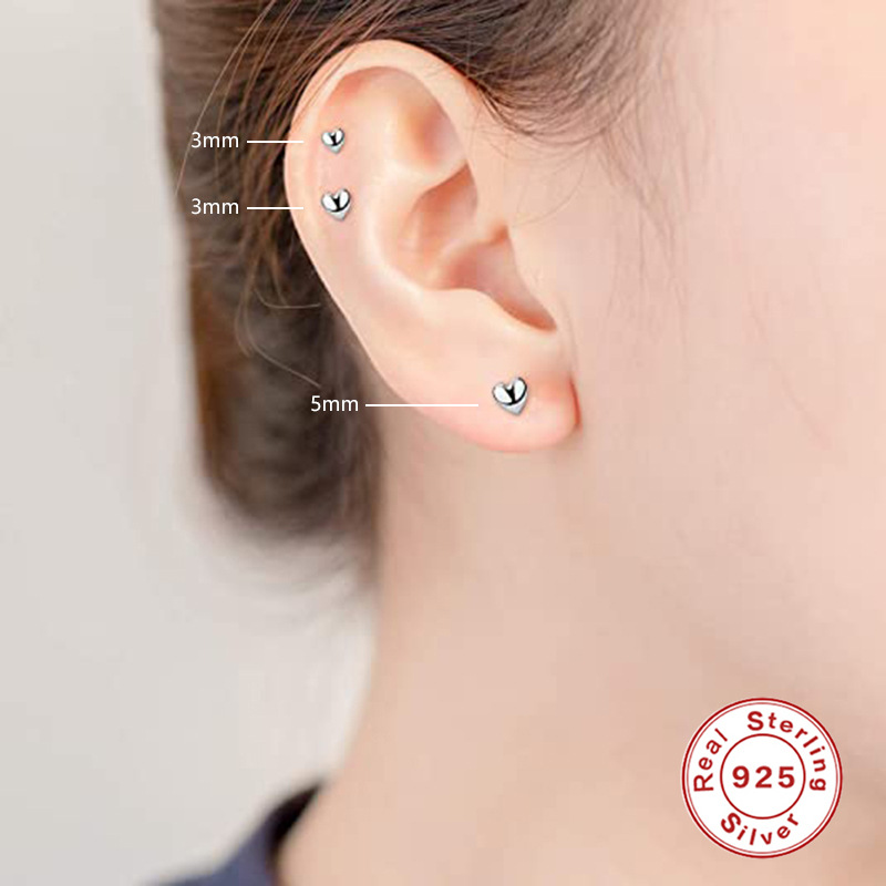 925 silver heart earrings