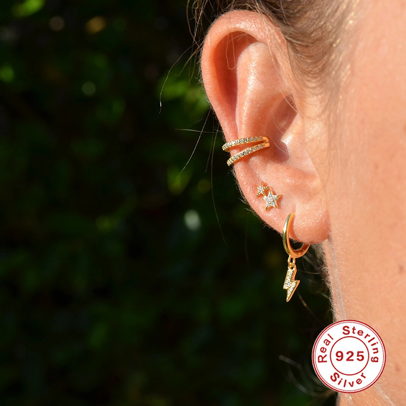 925 silver lightning earrings