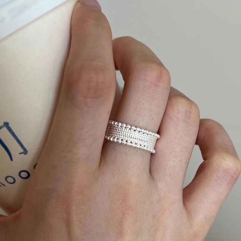 925 silver round dot ring