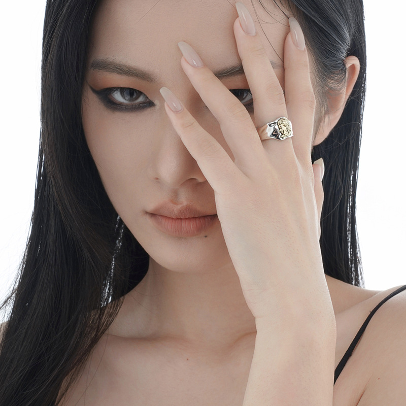 925 silver head sculpture ring