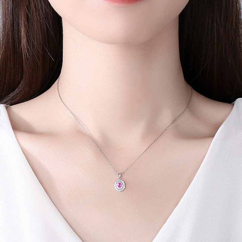 925 silver spinel necklace