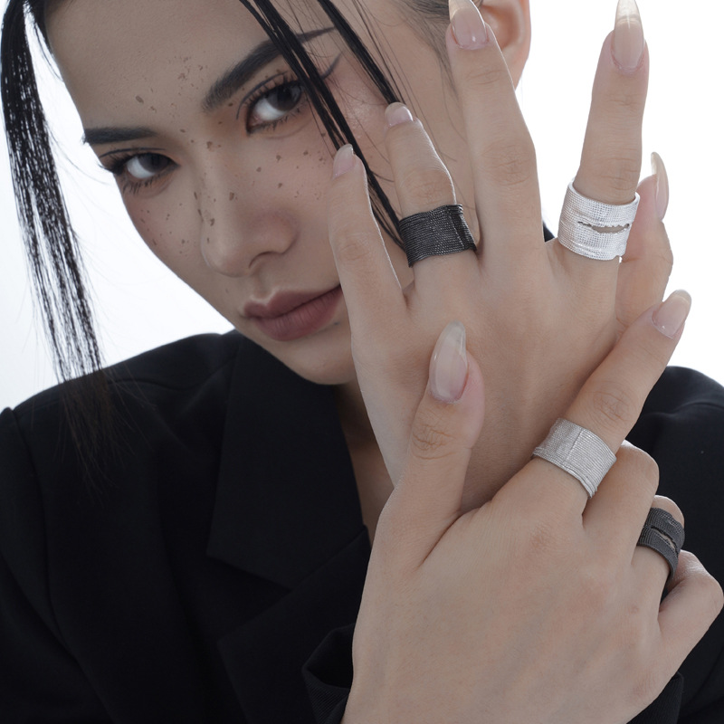 925 silver damaged style opening ring
