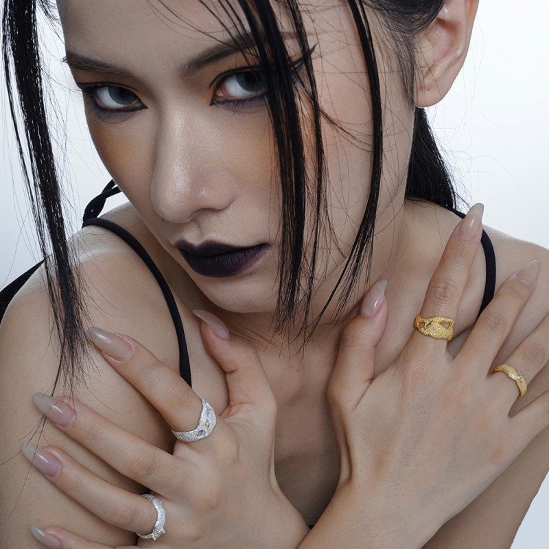 925 silver irregular opening ring