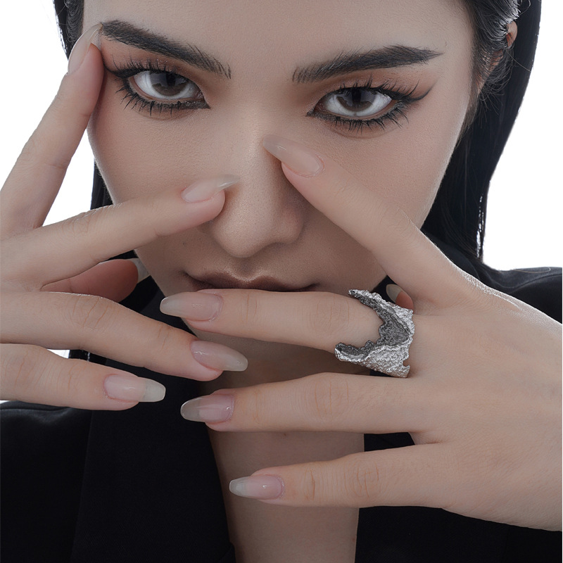 925 silver damaged style opening ring