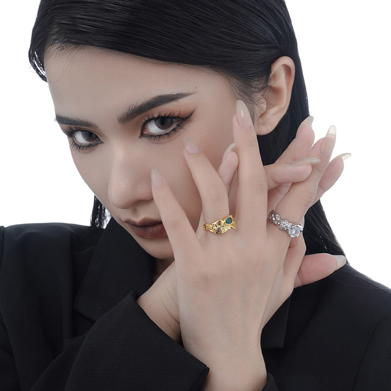 925 silver diamond irregular ring