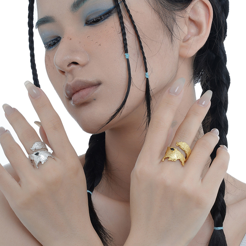 925 silver diamond irregular ring
