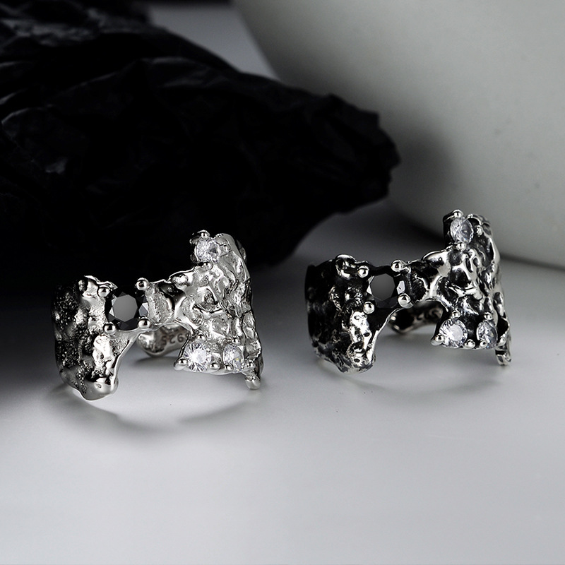 925 silver diamond damaged style ring