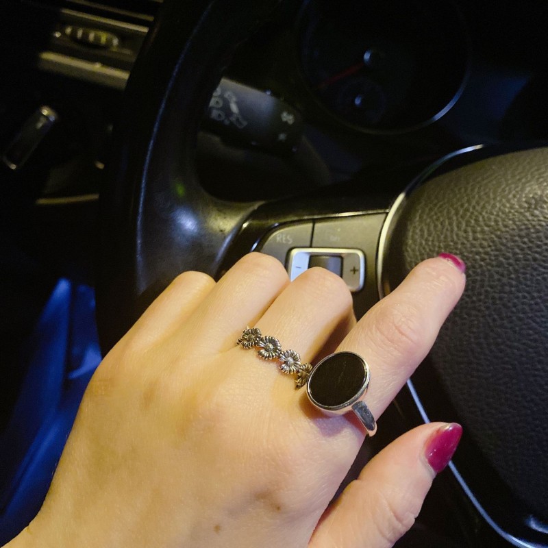 925 silver black onyx ring