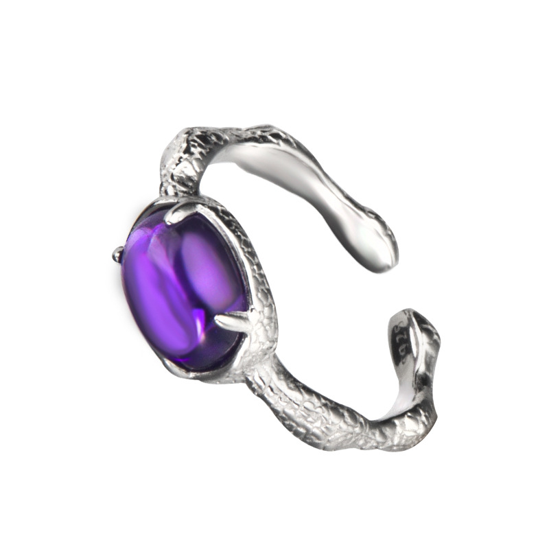 925 silver gemstone opening ring