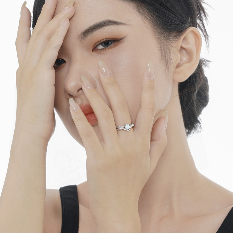925 silver Opal stone ring