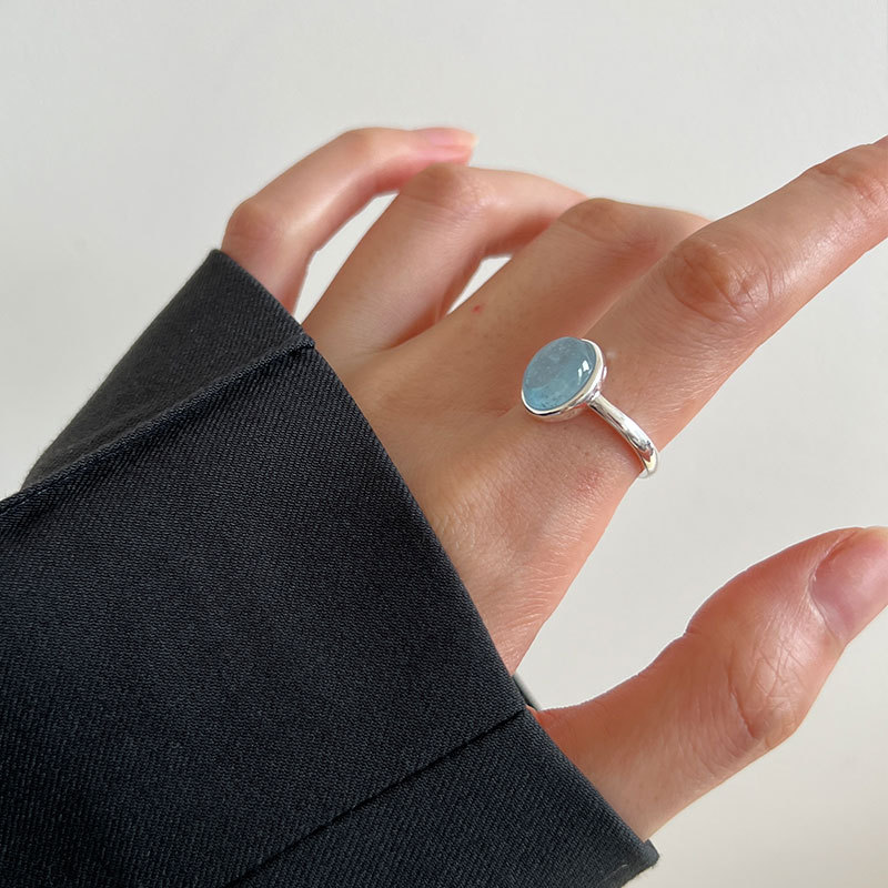925 silver natural stone ring