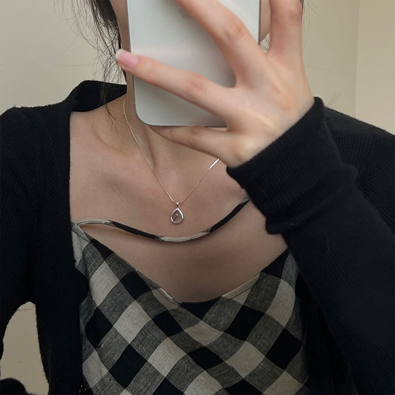 925 silver natural stone necklace