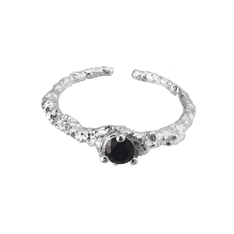 925 silver black zircon ring
