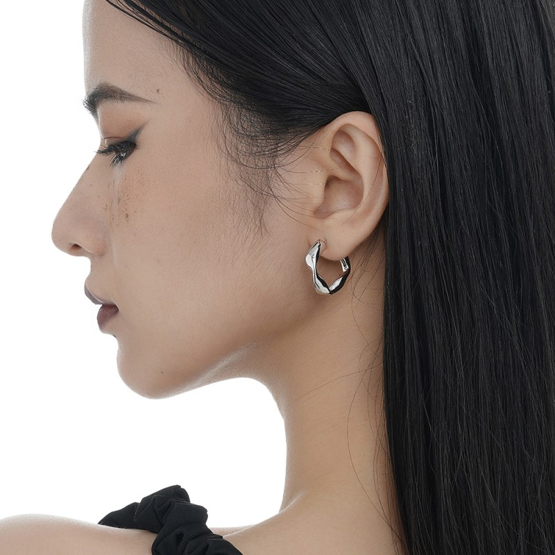925 silver irregular earrings stud
