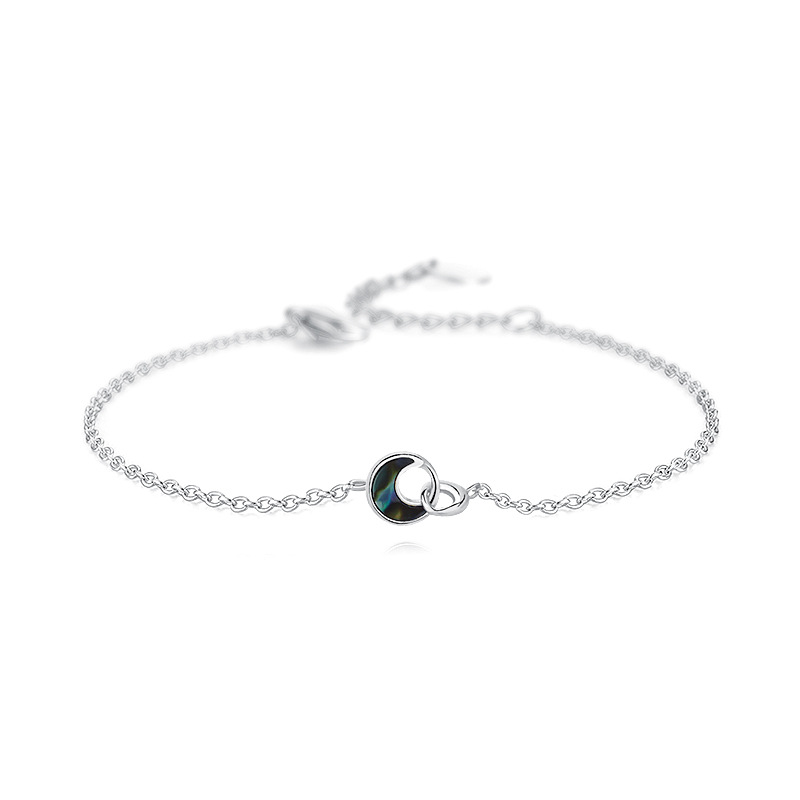 925 silver moon abalone shell bracelet