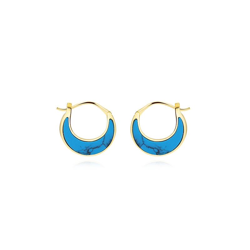 925 silver abalone shell and turquoise earrings