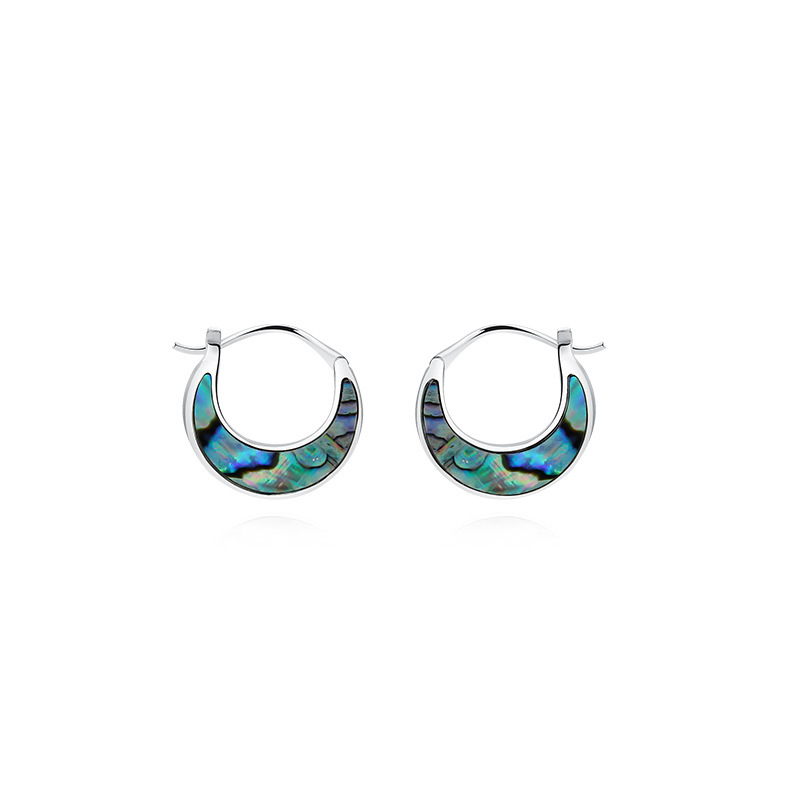 925 silver abalone shell and turquoise earrings