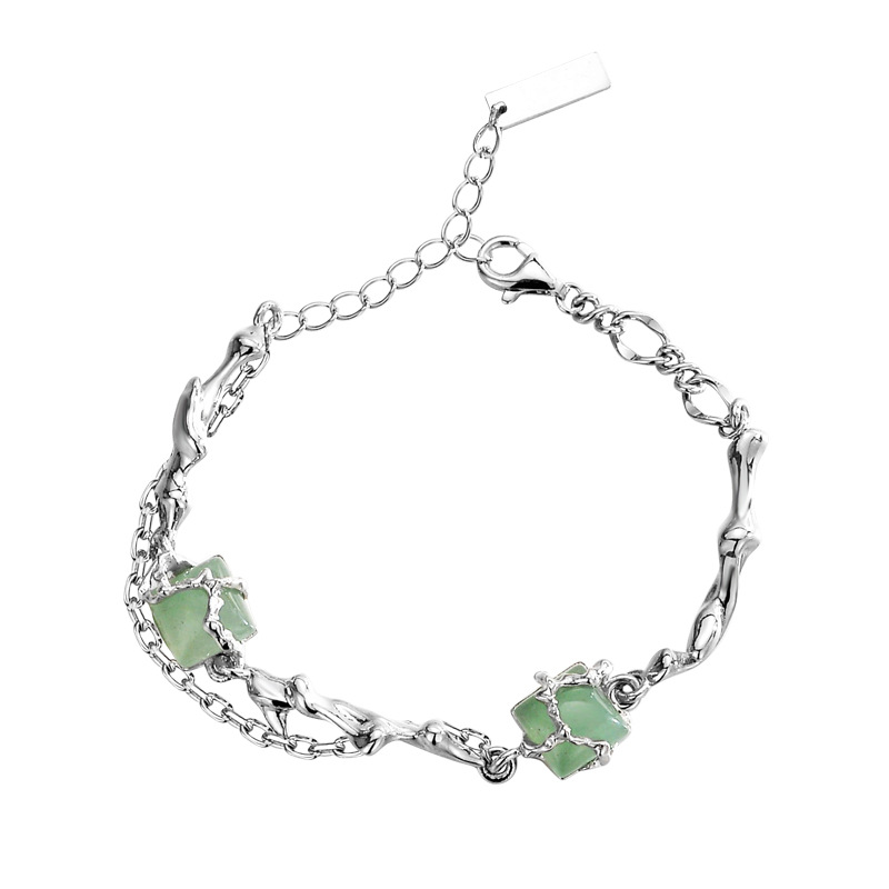 925 silver Bamboo blue Dongling jade bracelet