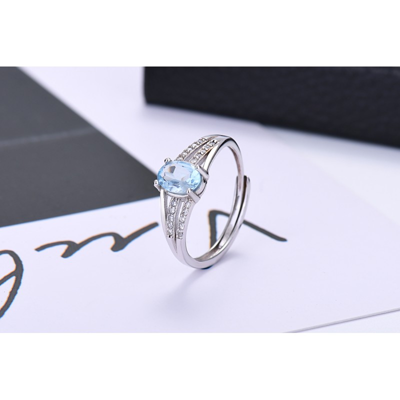 925 silver blue Topaz ring