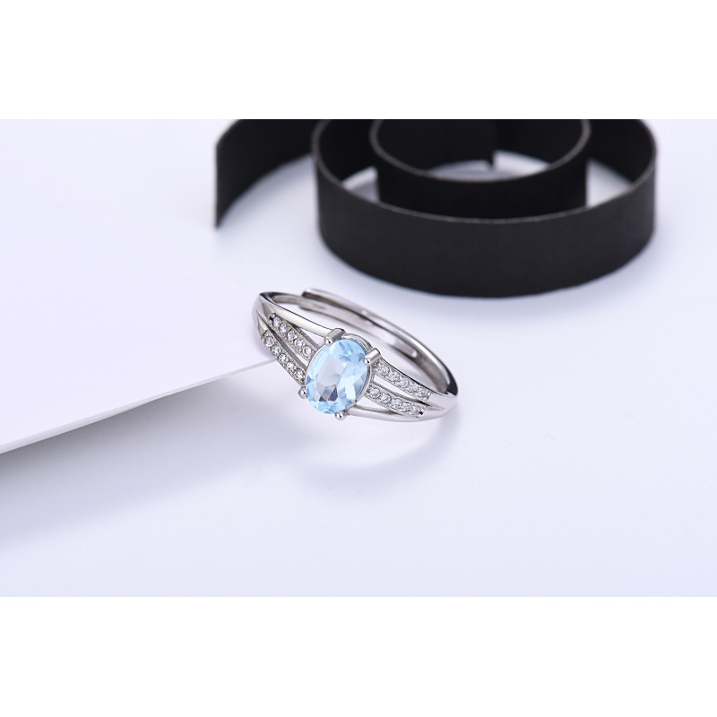 925 silver blue Topaz ring
