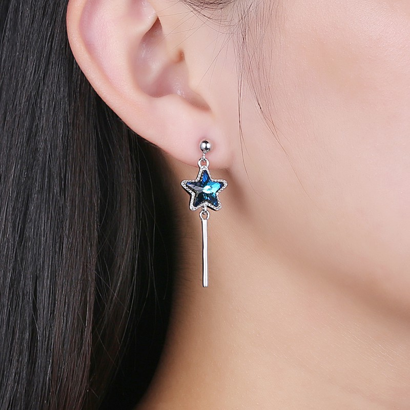 SILVER 925 EARRINGS WITH SWAROVSKI STONE
