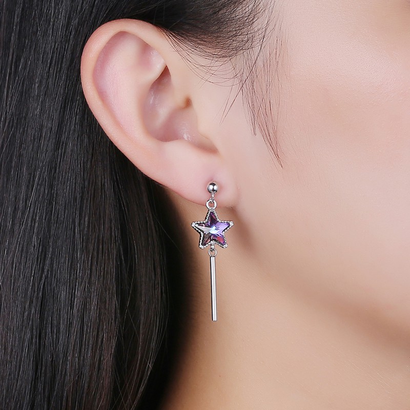 SILVER 925 EARRINGS WITH SWAROVSKI STONE