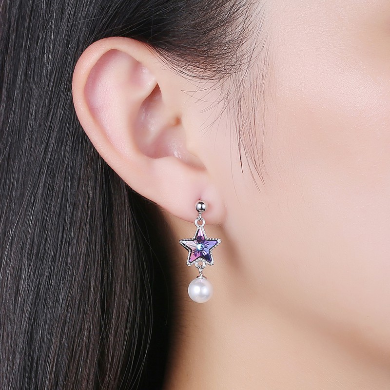 SILVER 925 EARRINGS WITH SWAROVSKI STONE