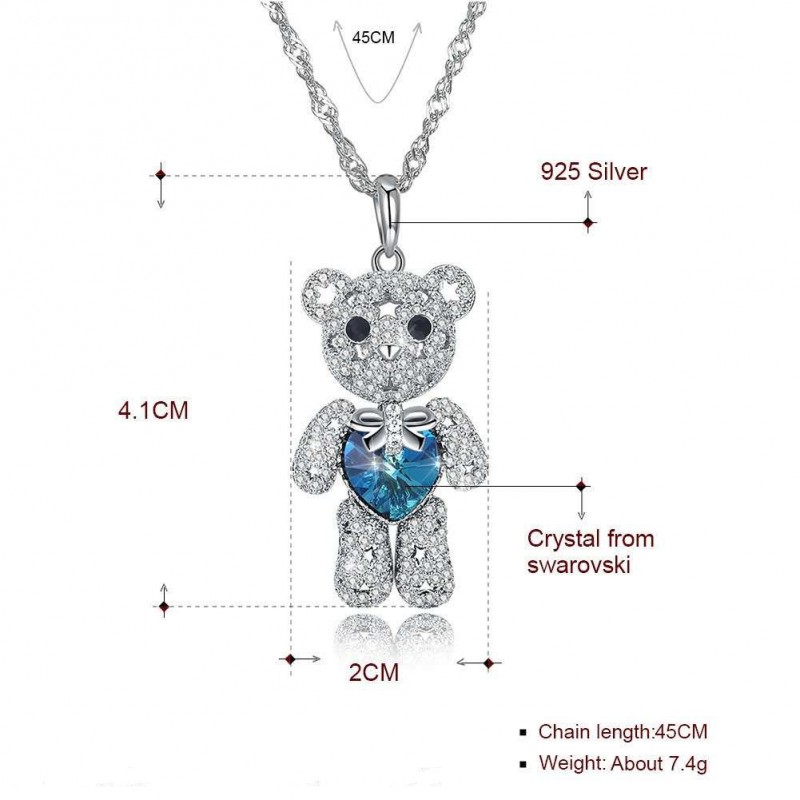 925 silver necklace jewelry with swarovski element