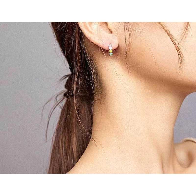 925 silver heart enamel earrings 