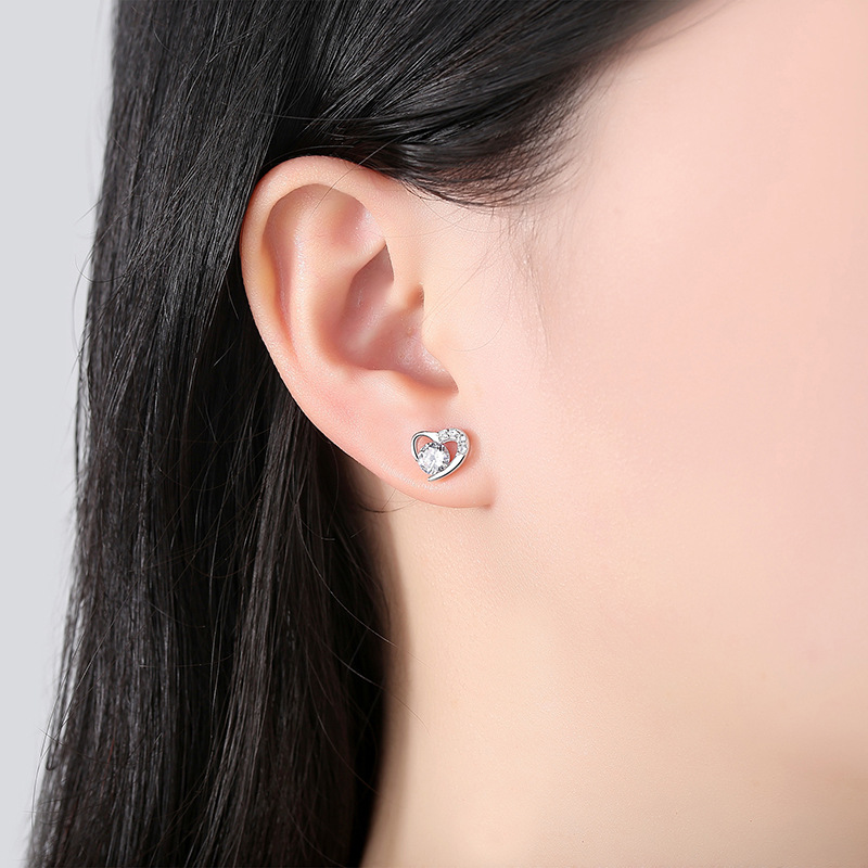 925silver heart earrings
