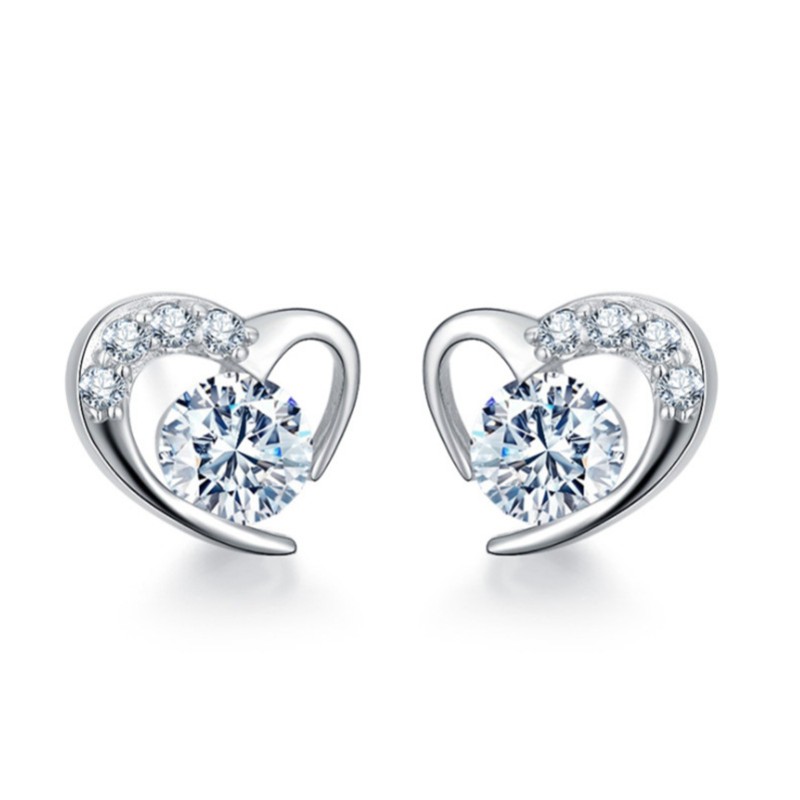 925silver heart earrings