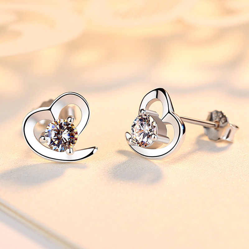 925silver heart earrings