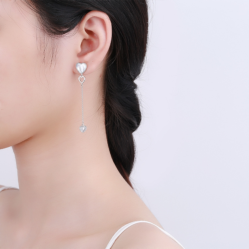 925 silver heart earrings