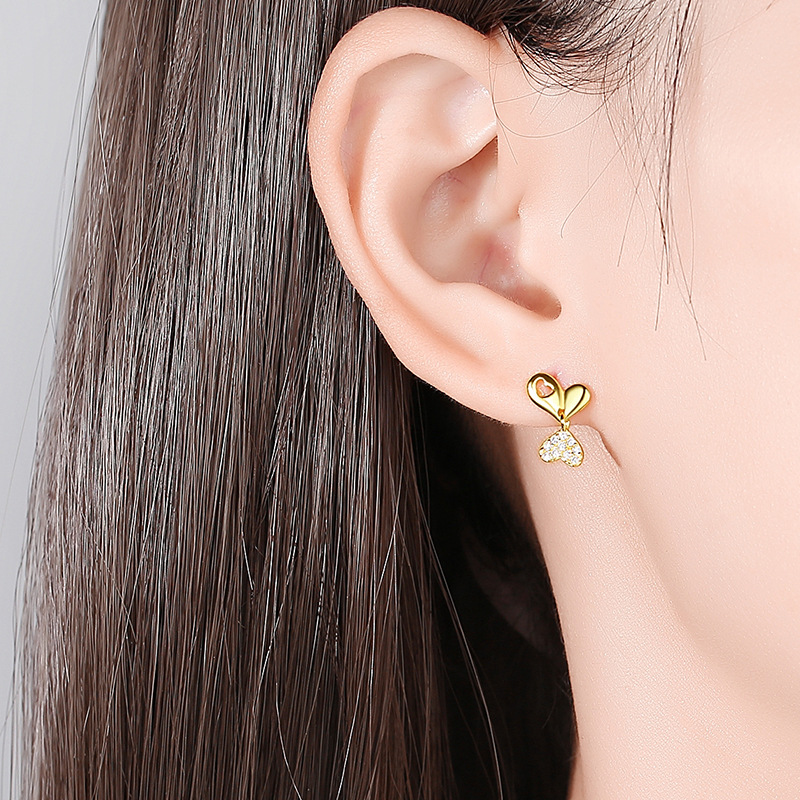 925 silver heart earrings