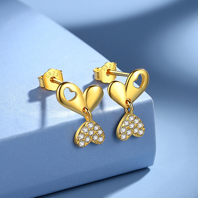 925 silver heart earrings