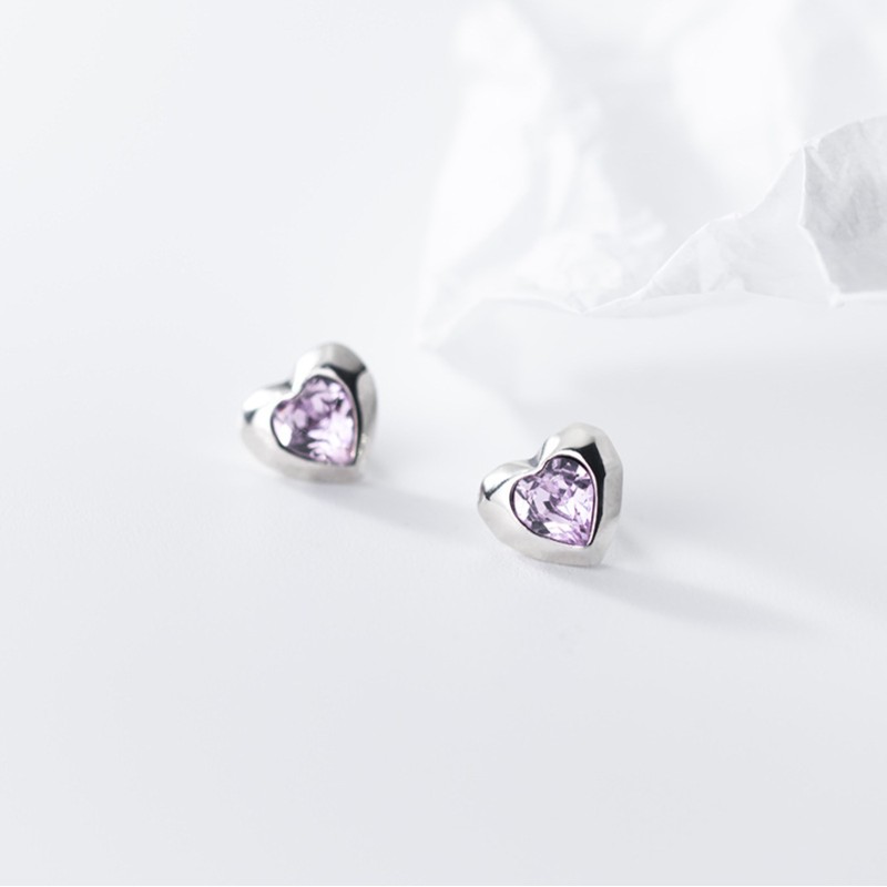 925 silver heart earrings