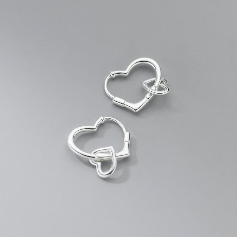 925 silver heart earrings