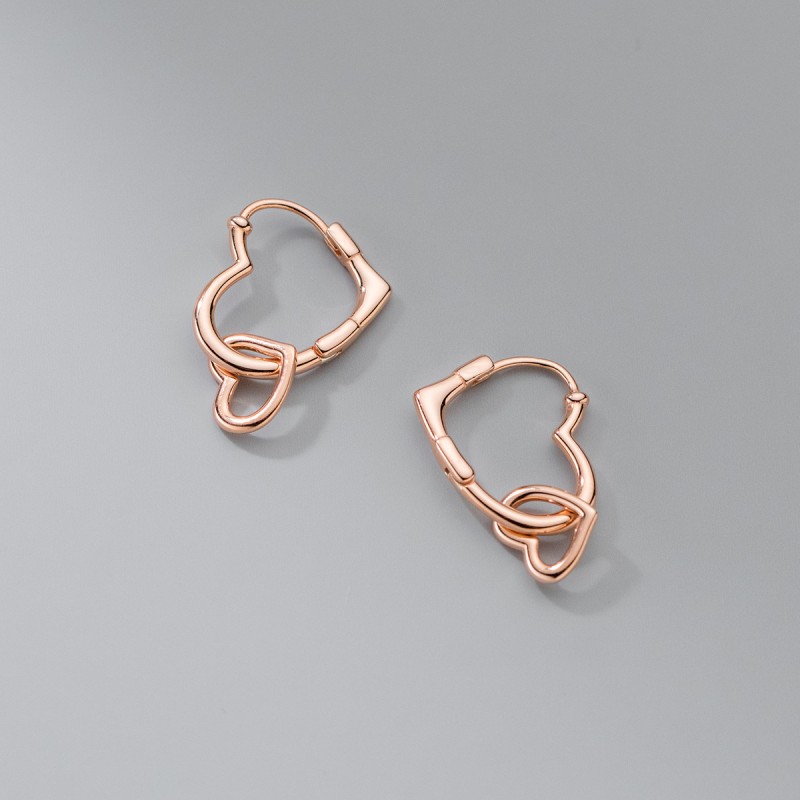 925 silver heart earrings