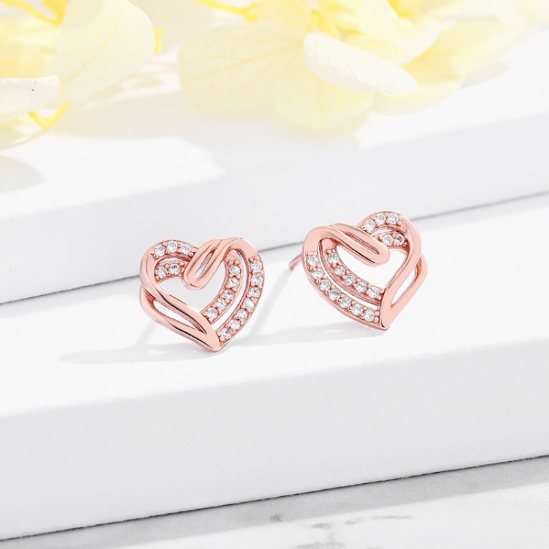 925 silver heart earrings