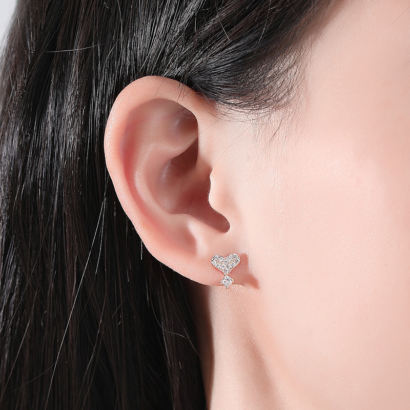 925 silver heart earrings