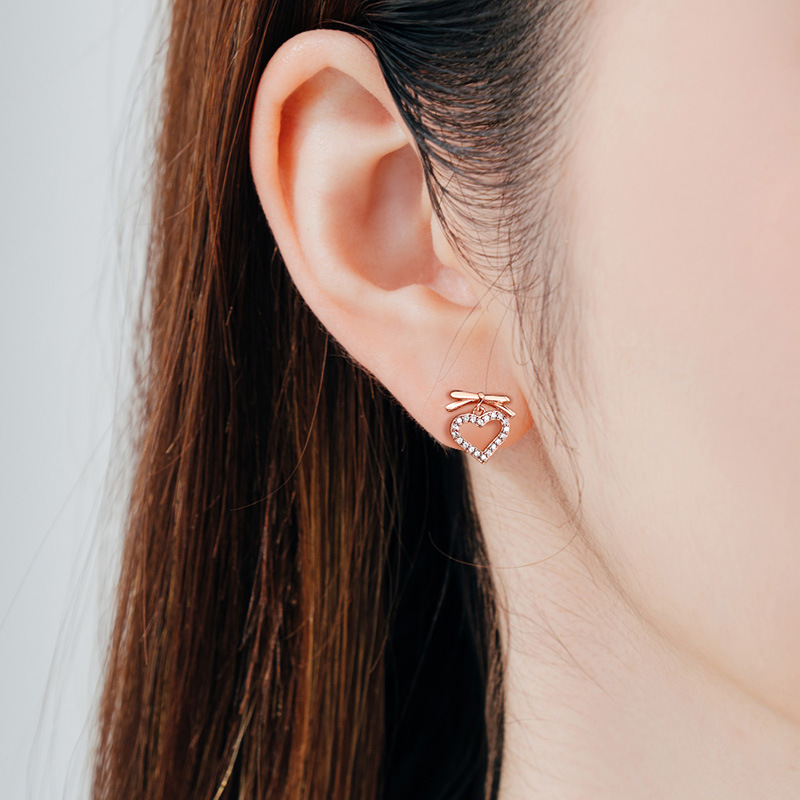 925 silver heart earrings