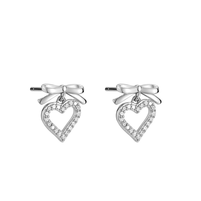 925 silver heart earrings