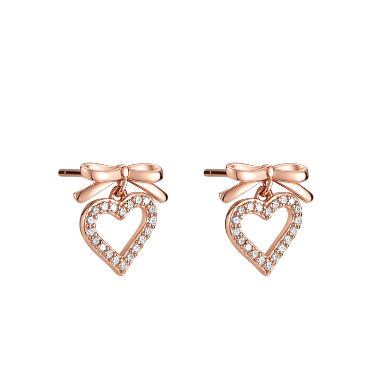 925 silver heart earrings