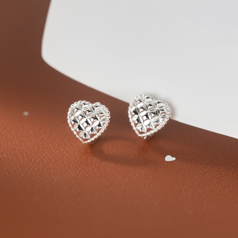 925 silver heart earrings