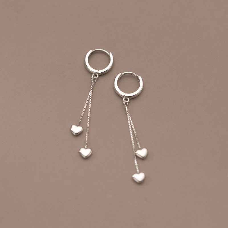 925 silver heart earrings