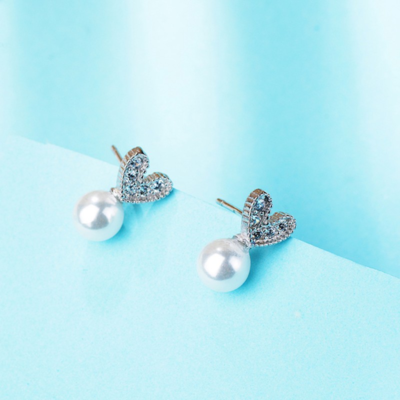 925 silver heart earrings