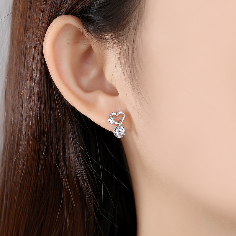 925 silver heart earrings