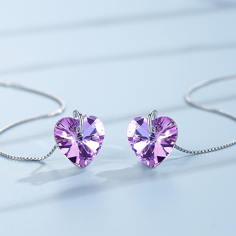 925 silver heart earrings