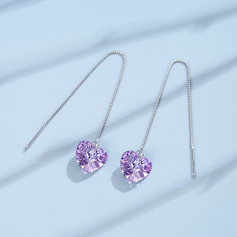 925 silver heart earrings